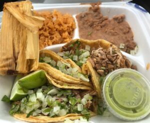 street tacos and tamale