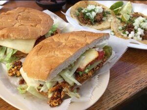 torta and street tacos